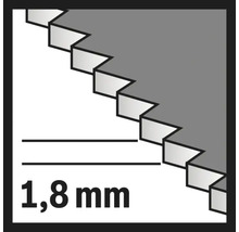 Symbole pour un pas de dents de 1,8 mm