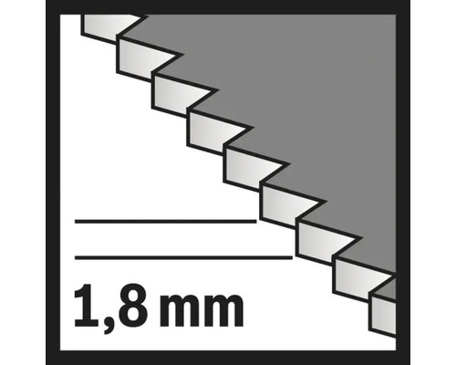 Symbole pour un pas de dents de 1,8 mm