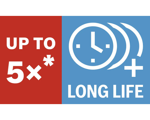 Jusqu''à cinq fois plus de durée de vie