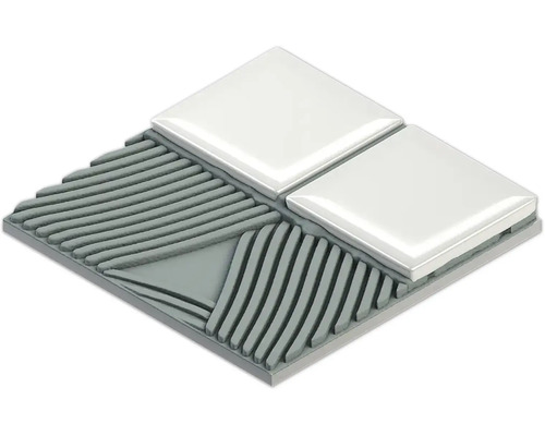 Querschnitt von Fliesen mit Fliesenkleber