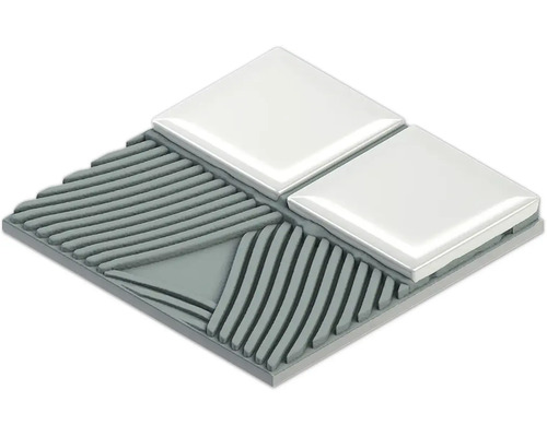 Illustration de carreaux posés sur de la colle à carrelage