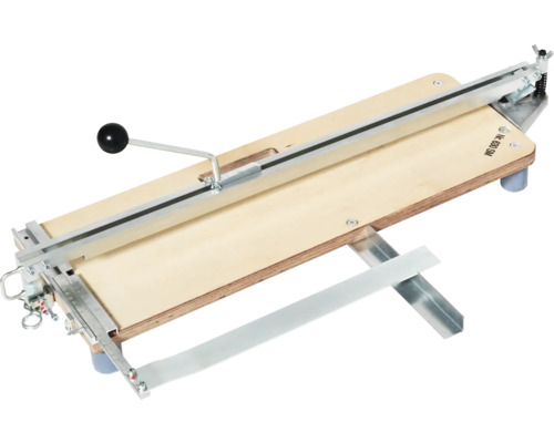 Coupe-carrelage avec base en bois et guide en métal