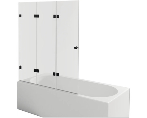 Badewanne mit Badewannenaufsatz aus Glas