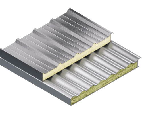 Panneau de toit avec profilé trapézoïdal et isolation