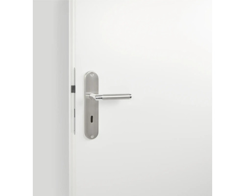 Porte avec poignée de porte en acier inoxydable