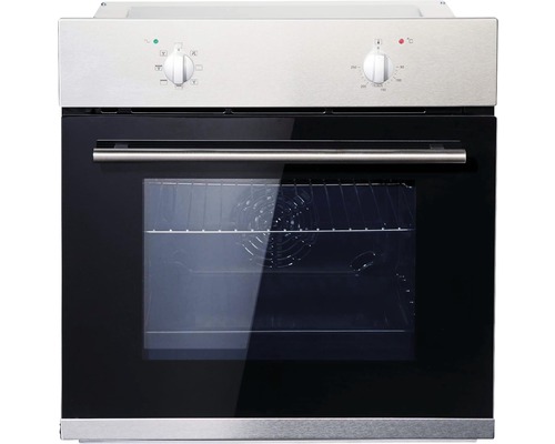 Edelstahl Einbaubackofen mit Glaskeramik