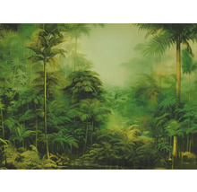 Dichte Vegetation mit Palmen und tropischen Pflanzen