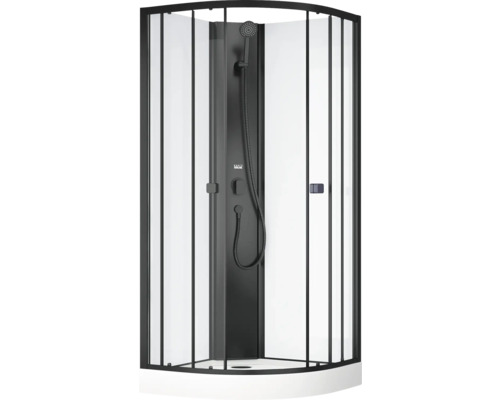 Cabine de douche avec ensemble de douche et accès d''angle