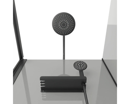Pomme de douche et douchette dans l''espace douche