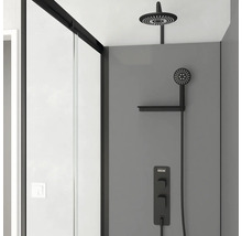 Douche avec douche de tête, douchette à main et thermostat