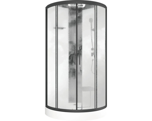 Cabine de douche avec entrée d''angle et deux portes