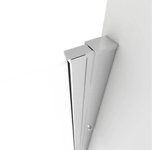 Porte de douche en niche avec porte battante Aurlane Silver Calm 90 x 200 cm profilé chrome verre transparent