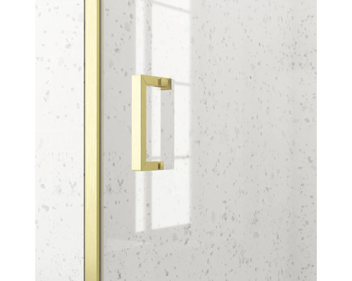 Détail d''une cabine de douche avec poignée et paroi en verre