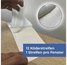 Klebestreifen zur Fensterbefestigung, Packung mit zwölf Stück