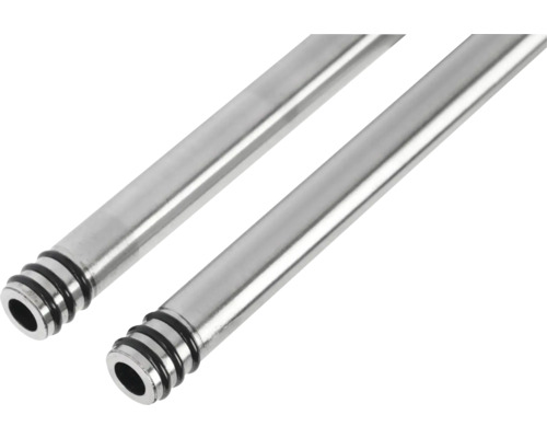 Zwei Metallrohre mit Rillen