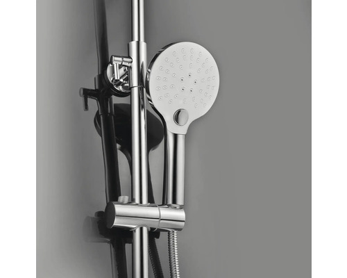 Barre de douche avec douchette et flexible de douche