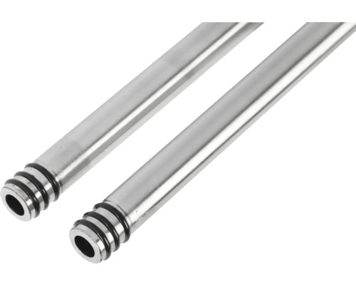 Zwei Metallrohre mit Gummiringen