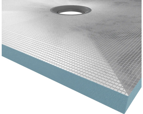 Detailansicht einer Duschwanne mit Ablauf