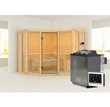 Sauna mit Saunaofen und Saunasteuerung