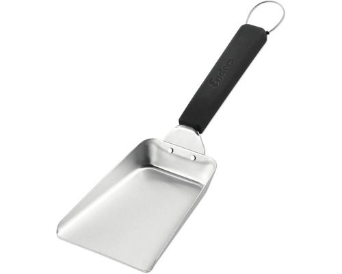 Pelle en acier inoxydable avec manche noir et logo Enders