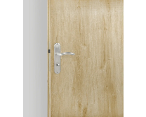 Porte en bois avec poignée de porte argentée