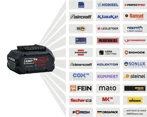 Batterie Bosch AMPShare avec logos des partenaires
