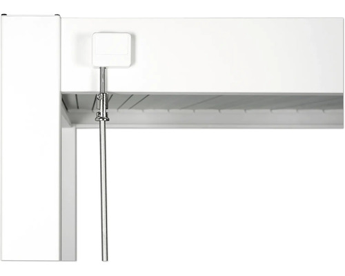 Vue détaillée d''un store enrouleur avec éléments de commande