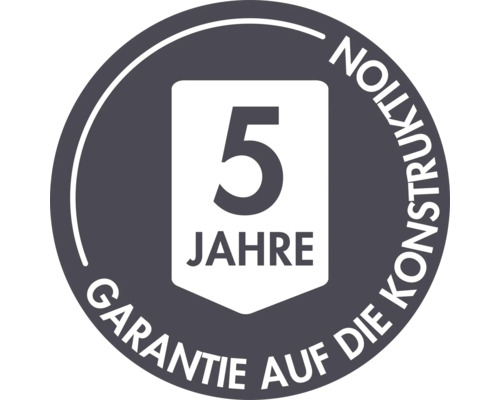 5 Jahre Garantie auf die Konstruktion