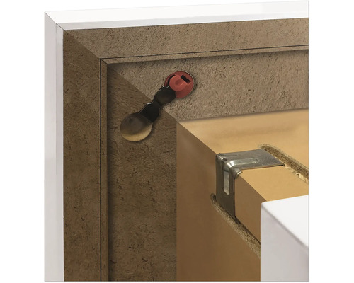 Vue détaillée d''une fixation de meuble