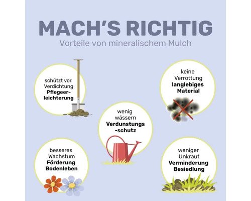 Mineralischer Mulch Kalkstein 8 - 16 mm 25 kg grau