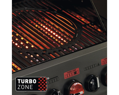 Detailansicht eines Grills mit Turbo Zone und Bedienelementen