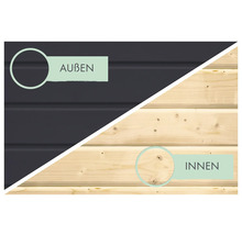 Paroi en bois avec vue intérieure et extérieure