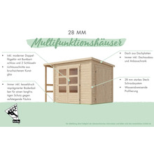 Karibu Multifunktionshaus mit Doppelflügeltür und Anbauschrank