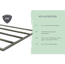 Support KDI en pin nordique, imprégné en autoclave, 40 x 60 millimètres. Logo KDI