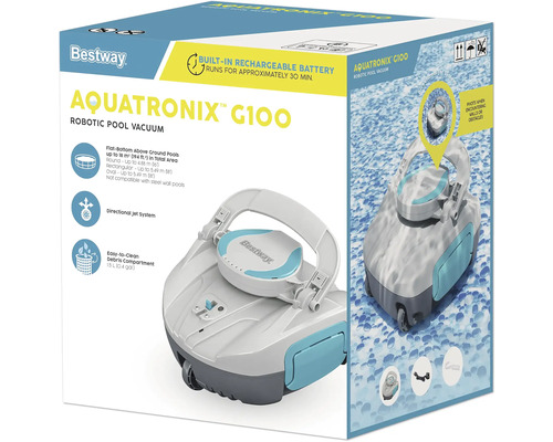Bestway Aquatronix G100 robot de piscine, adapté aux piscines hors sol plates jusqu''à 18 mètres carrés