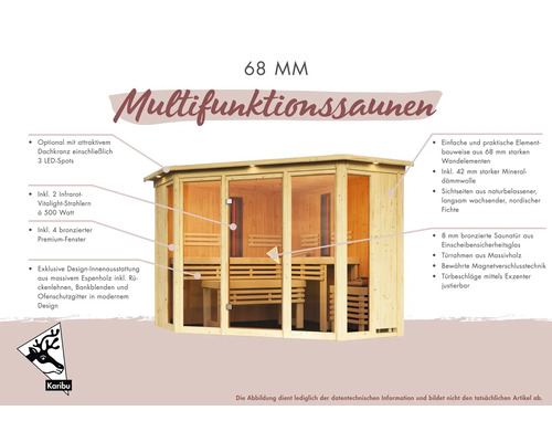 Sauna multifonction avec fenêtres bronzées et design intérieur