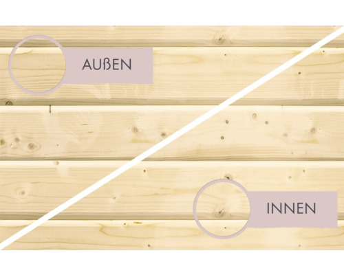 Holzwand von innen und aussen