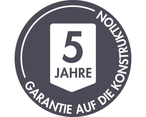 Symbol für fünf Jahre Herstellergarantie