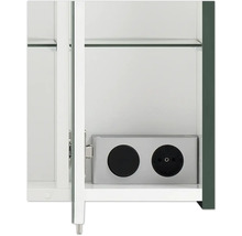 Spiegelschrank Lovis 74,5 x 16 x 62,7 cm grün 3-türig LED