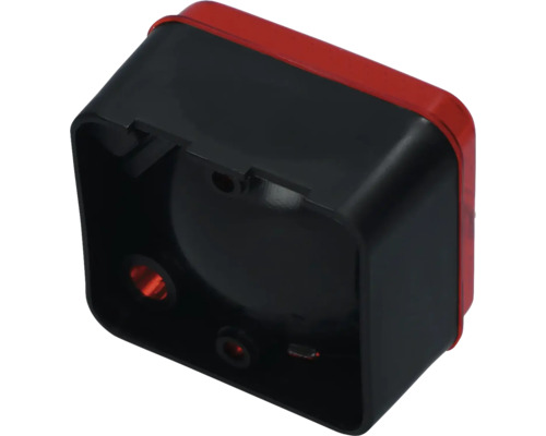 Schwarzes und rotes Gehäuse für eine Leuchte