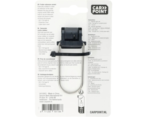 Support de prise de remorque avec support métallique pour rallonger le câble entre la prise et la prise d''origine