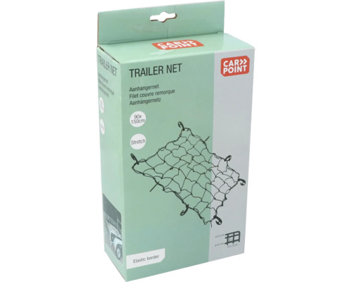 Emballage d''un filet de remorque, 90 x 150 cm, avec bord élastique