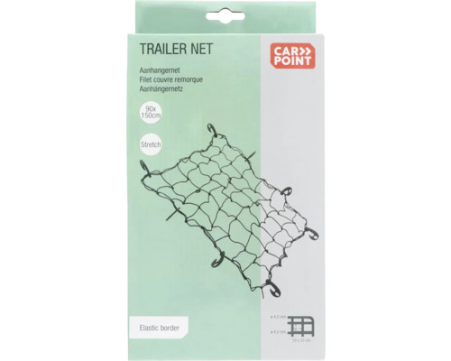 Emballage d''un filet de remorque mesurant 90 sur 150 centimètres