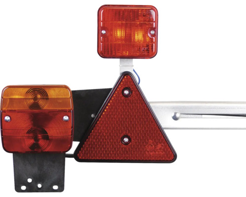 Éclairage de remorque avec feu stop, clignotant, feu arrière et triangle de signalisation