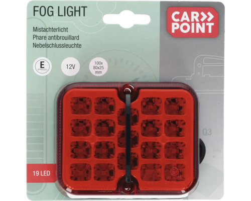 Carpoint feu antibrouillard arrière avec 19 LED, 12 volts et marque de contrôle E