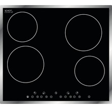 Plaque de cuisson vitrocéramique avec quatre zones de cuisson