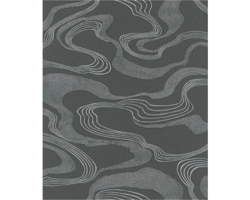Papier peint intissé 34537 Kumano abstrait noir Papier peint avec motif de lignes abstraites pour la décoration murale
