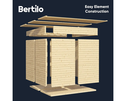 Kit de maison de jardin Bertilo avec construction à éléments simple