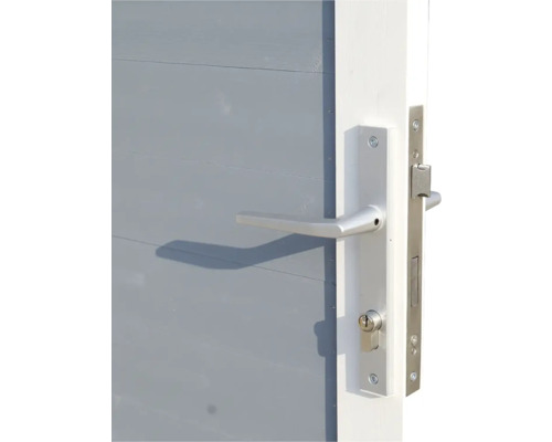 Gros plan d''une porte avec poignée et serrure