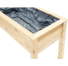 Jardinière surélevée en bois doublée de film